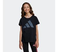 T-Shirt ADIDAS SPORTSWEAR "JG BL WIN TEE", Mädchen, Gr. 164, schwarz, weiß, Obermaterial: 50% Polyester, 25% Baumwolle, 25% Viskose, normal, Rundhals, Shirts T-Shirt (59746920-164) schwarz, weiß