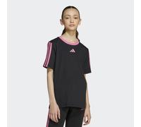 T-Shirt ADIDAS SPORTSWEAR "ESSENTIALS KIDS", Mädchen, Gr. 170, schwarz, pink fusion, Obermaterial: 100% Baumwolle, Rundhals, Shirts T-Shirt, für Kinder, mit Rundhalsausschnitt, ohne Verschluss, aus Ba
