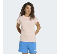 T-Shirt ADIDAS SPORTSWEAR "ESSENTIALS LINEAR COTTON", Damen, Gr. XXL, blush pink, weiß, Obermaterial: 100% Baumwolle, normal, Rundhals, Shirts T-Shirt, sportlicher Stil, Kurzarm, ohne Verschluss, aus