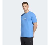 adidas Essentials Linear Single Jersey T-Shirt blau weiß - L
