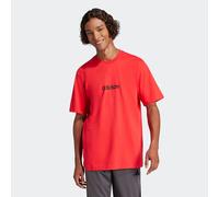 adidas Essentials Linear Single T-Shirt rot/schwarz - S