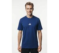T-Shirt ADIDAS SPORTSWEAR "ESSENTIALS SMALL LOGO SINGLE JERSEY", Herren, Gr. 3XL, blau (dunkelblau, weiß), Obermaterial: 100% Baumwolle, normal, Rundhals, Shirts T-Shirt, sportliches Kurzarmshirt, mit
