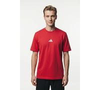 T-Shirt ADIDAS SPORTSWEAR "ESSENTIALS SMALL LOGO SINGLE JERSEY", Herren, Gr. 3XL, rot (active maroon, weiß), Obermaterial: 100% Baumwolle, normal, Rundhals, Shirts T-Shirt, sportliches Kurzarmshirt, m