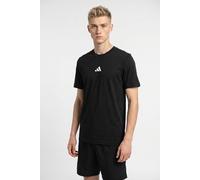 T-Shirt ADIDAS SPORTSWEAR "ESSENTIALS SMALL LOGO SINGLE JERSEY", Herren, Gr. L, schwarz-weiß (schwarz, weiß), Obermaterial: 100% Baumwolle, normal, Rundhals, Shirts T-Shirt, sportliches Kurzarmshirt, 