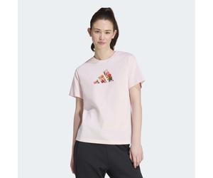 T-Shirt ADIDAS SPORTSWEAR "FLORAL REGULAR GRAFIK", Damen, Gr. XS, rosa (distilled pink), Obermaterial: 100% Baumwolle, normal, Rundhals, Shirts T-Shirt (72284665-XS) distilled pink