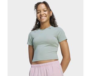 T-Shirt ADIDAS SPORTSWEAR "FUTURE ICONS BABY, WEICH", Mädchen, Gr. 164, wonder sage, tactile grün, Obermaterial: 75% Polyester, 25% Elasthan, Rundhals, Shirts T-Shirt (73085658-164) wonder sage, tacti