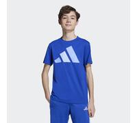 T-Shirt ADIDAS SPORTSWEAR "J BL TEE 160", Jungen, Gr. 128, blau (royal blau, blau fusion, glow blau), Obermaterial: 100% Baumwolle, normal, Rundhals, Shirts T-Shirt, für Kinder und Teens, mit Rundhals