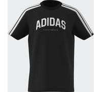 T-Shirt ADIDAS SPORTSWEAR "J C COLLEG TEE", Jungen, Gr. 176, schwarz, Obermaterial: 100% Baumwolle, Rundhals, Shirts T-Shirt, mit auffälliger Grafik, bequeme Passform, aus Baumwolle (97707031-176) sch