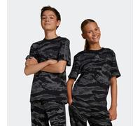 T-Shirt ADIDAS SPORTSWEAR "J CAMO T", Jungen, Gr. 128, schwarz (schwarz, grau five), Obermaterial: 100% Baumwolle, Rundhals, Shirts T-Shirt (12922152-128) schwarz, grau five