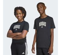 T-Shirt ADIDAS SPORTSWEAR "J COLLEG T", Mädchen, Gr. 152, schwarz, sanftes weiß, Obermaterial: 100% Baumwolle, normal, Rundhals, Shirts T-Shirt, für Kinder, mit grafischem Design, aus Baumwolle (98058