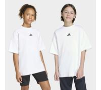 T-Shirt ADIDAS SPORTSWEAR "J FI OVSZ TEE", Jungen, Gr. 152, weiß, schwarz, Obermaterial: 53% Baumwolle, 47% Polyester, Rundhals, Shirts T-Shirt (65250858-152) weiß, schwarz