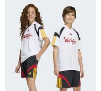 T-Shirt ADIDAS SPORTSWEAR "J HOT TEE", Mädchen, Gr. 164, weiß, collegiate gold, power rot, schwarz, Obermaterial: 100% Polyester, V-Ausschnitt, Shirts T-Shirt (69051936-164) weiß, collegiate gold, pow