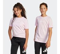 T-Shirt ADIDAS SPORTSWEAR "J LIN TEE 160", Jungen, Gr. 164, pink (clear pink, weiß), Obermaterial: 100% Baumwolle, Rundhals, Shirts T-Shirt, sportlicher Stil, Rundhalsausschnitt, lässige Passform (422