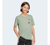 T-Shirt ADIDAS SPORTSWEAR "J MC TR TEE", Jungen, Gr. 164, grün (silber grün), Obermaterial: 70% Polyester, 30% Viskose, Rundhals, Shirts T-Shirt, bequeme Passform, mit Climacool-Technologie, Rundhalsa