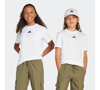 T-Shirt ADIDAS SPORTSWEAR "J SL TEE 160", Mädchen, Gr. 128, schwarz-weiß (weiß, schwarz), Obermaterial: 100% Baumwolle, normal, Rundhals, Shirts T-Shirt, für Kinder, mit Rundhalsausschnitt, ohne Versc