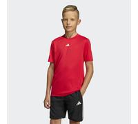 T-Shirt ADIDAS SPORTSWEAR "J TR-ES T", Jungen, Gr. 128, pure ruby, weiß, Obermaterial: 100% Polyester, Rundhals, Shirts T-Shirt (54838318-128) pure ruby, weiß
