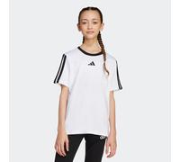T-Shirt ADIDAS SPORTSWEAR "JG 3S BF TEE", Mädchen, Gr. 152, schwarz-weiß (weiß, schwarz), Obermaterial: 100% Baumwolle, Rundhals, Shirts T-Shirt (50688764-152) weiß, schwarz