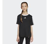 T-Shirt ADIDAS SPORTSWEAR "JG 3S BF TEE", Mädchen, Gr. 164, schwarz-weiß (schwarz, weiß), Obermaterial: 100% Baumwolle, Rundhals, Shirts T-Shirt, klassische Passform, 3-Streifen an den Ärmeln, aus Bau