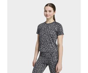 T-Shirt ADIDAS SPORTSWEAR "JG AN AOP TEE", Mädchen, Gr. 140, grau four, grau six, schwarz, grau six, Obermaterial: 80% Polyester, 20% Elasthan, Rundhals, Shirts T-Shirt (15521657-140) grau four, grau 