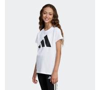 T-Shirt ADIDAS SPORTSWEAR "JG BL TEE 160", Mädchen, Gr. 128, schwarz-weiß (weiß, schwarz), Obermaterial: 100% Baumwolle, Rundhals, Shirts T-Shirt, für Kinder, mit Rundhalsausschnitt, ohne Verschluss,