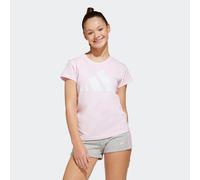 T-Shirt ADIDAS SPORTSWEAR "JG BL TEE 160", Mädchen, Gr. 164, pink (clear pink, weiß), Obermaterial: 100% Baumwolle, Rundhals, Shirts T-Shirt, für Kinder, mit Rundhalsausschnitt, ohne Verschluss, aus B
