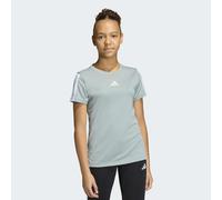 T-Shirt ADIDAS SPORTSWEAR "JG TR-ES 3S TEE", Mädchen, Gr. 152, wonder sage, weiß, Obermaterial: 100% Polyester, normal, Rundhals, Shirts T-Shirt (25219707-152) wonder sage, weiß