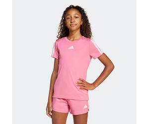 T-Shirt ADIDAS SPORTSWEAR "JG TR-ES 3S TEE", Mädchen, Gr. 170, pink (pink fusion, weiß), Obermaterial: 100% Polyester, normal, Rundhals, Shirts T-Shirt, für Kinder, mit sportlichem Stil, Kurzarmdesign