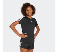 T-Shirt ADIDAS SPORTSWEAR "JG TR-ES 3S TEE", Mädchen, Gr. 170, schwarz-weiß (schwarz, weiß), Obermaterial: 100% Polyester, normal, Rundhals, Shirts T-Shirt, für Kinder, mit sportlichem Stil, Kurzarmde