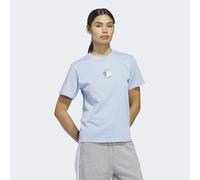 T-Shirt ADIDAS SPORTSWEAR "LIMONCELLO GRAPHIC", Damen, Gr. S, glow blau, Obermaterial: 100% Baumwolle, normal, Rundhals, Shirts T-Shirt (54240811-S) glow blau