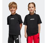 T-Shirt ADIDAS SPORTSWEAR "LK LIN TEE 160", Jungen, Gr. 116, schwarz-weiß (schwarz, weiß), Obermaterial: 100% Baumwolle, Rundhals, Shirts T-Shirt, für Kinder, Rundhalsausschnitt, ohne Verschluss, weic