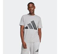 adidas Men's Essentials Big Logo Single Jersey Tee, Medium Grey Heather/Black, M