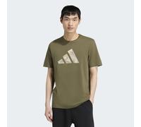 T-Shirt ADIDAS SPORTSWEAR "M CAMO LOGO T", Herren, Gr. S, olive strata, Obermaterial: 100% Baumwolle, normal, Rundhals, Shirts T-Shirt, mit Rundhalsausschnitt, ohne Verschluss, aus Baumwolle, normale