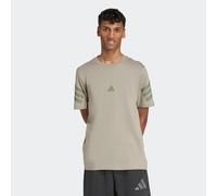 T-Shirt ADIDAS SPORTSWEAR "M FI 3S REG T", Herren, Gr. M, grün (silber pebble), Obermaterial: 100% Baumwolle, normal, Rundhals, Shirts T-Shirt (27898027-M) silber pebble