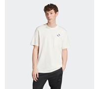 adidas Herren Lounge Slides Graphic Pocket T-Shirt, Off White, L