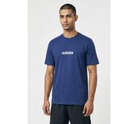 adidas Essentials Linear Single T-Shirt elektrisch-blau/schneeweiß - XL