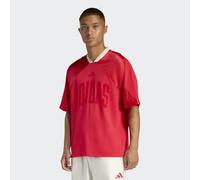 T-Shirt ADIDAS SPORTSWEAR "M STA SEAS TEE", Herren, Gr. L, pure ruby, sanftes weiß, crystal linen, Obermaterial: 100% Polyester, V-Ausschnitt, Shirts T-Shirt, lockerer Schnitt, mit V-Ausschnitt, mit a
