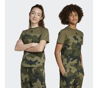 T-Shirt ADIDAS SPORTSWEAR "SEASONAL ESSENTIALS CAMO BAUMWOLL- KIDS", Jungen, Gr. 164, grün (olive strata, schwarz), Obermaterial: 100% Baumwolle, normal, Rundhals, Shirts T-Shirt (67502256-164) olive