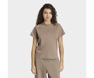 T-Shirt ADIDAS SPORTSWEAR "SOFT LUXUS", Damen, Gr. L, braun (khaki six), Obermaterial: 100% Baumwolle, Rundhals, Shirts T-Shirt (95041226-L) khaki six