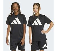 T-Shirt ADIDAS SPORTSWEAR "TRAIN ESSENTIALS BIG LOGO", Jungen, Gr. 140, schwarz (schwarz, weiß), Obermaterial: 100% Polyester, Rundhals, Shirts T-Shirt (18385227-140) schwarz, weiß