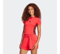 T-Shirt ADIDAS SPORTSWEAR "W 3S SJ BABY T", Damen, Gr. XL, rot (pure ruby, schwarz), Obermaterial: 93% Baumwolle, 7% Elasthan, Rundhals, Shirts T-Shirt (98944311-XL) pure ruby, schwarz