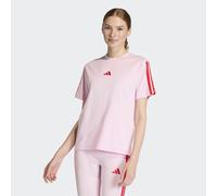 T-Shirt ADIDAS SPORTSWEAR "W 3S SJ T B", Damen, Gr. L, clear pink, pure ruby, Obermaterial: 100% Baumwolle, normal, Rundhals, Shirts T-Shirt, klassische 3-Streifen an den Ärmeln, ohne Verschluss (8247