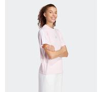 T-Shirt ADIDAS SPORTSWEAR "W 3S SJ T B", Damen, Gr. S, pink (clear pink, weiß), Obermaterial: 100% Baumwolle, normal, Rundhals, Shirts T-Shirt, klassische 3-Streifen an den Ärmeln, ohne Verschluss (14