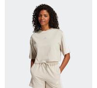 T-Shirt ADIDAS SPORTSWEAR "W 3S SJ TLR T", Damen, Gr. M, grau (wonder alumina, weiß), Obermaterial: 100% Baumwolle, bauchfrei, Rundhals, Shirts T-Shirt (34049806-M) wonder alumina, weiß