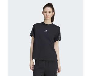 T-Shirt ADIDAS SPORTSWEAR "W AOP 3S SJ TEE", Damen, Gr. XL, schwarz (schwarz, multicolor, grau four), Obermaterial: 100% Baumwolle, Rundhals, Shirts T-Shirt, mit Rundhalsausschnitt, ohne Verschluss, a