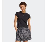 T-Shirt ADIDAS SPORTSWEAR "W AOP TEE", Damen, Gr. L, schwarz, multicolor, grau five, Obermaterial: 93% Baumwolle, 7% Elasthan, Rundhals, Shirts T-Shirt (18509845-L) schwarz, multicolor, grau five