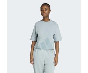 T-Shirt ADIDAS SPORTSWEAR "W BL SJ BF T", Damen, Gr. L, blau (wonder sage, grün earth), Obermaterial: 100% Baumwolle, normal, Rundhals, Shirts T-Shirt (32136719-L) wonder sage, grün earth
