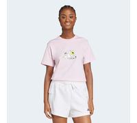 T-Shirt ADIDAS SPORTSWEAR "W DDL T", Damen, Gr. S, clear pink, Obermaterial: 100% Baumwolle, normal, Rundhals, Shirts T-Shirt, Kurzarm, verspielte Doodle-Grafik, aus Baumwolljersey (43646160-S) clear