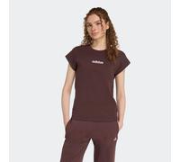 T-Shirt ADIDAS SPORTSWEAR "W LIN SJ T", Damen, Gr. M, shadow braun, weiß, Obermaterial: 100% Baumwolle, normal, Rundhals, Shirts T-Shirt, Basic T-Shirt aus weichem Material (34475965-M) shadow braun,