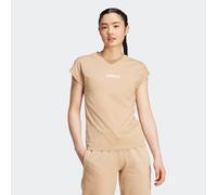 T-Shirt ADIDAS SPORTSWEAR "W LIN SJ T", Damen, Gr. XL, weiß (warm sandstone, weiß), Obermaterial: 100% Baumwolle, normal, Rundhals, Shirts T-Shirt, Basic T-Shirt aus weichem Material (24529728-XL) war