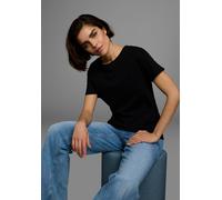 T-Shirt AJC, Damen, Gr. 40/42 (M), schwarz, Jersey, Obermaterial: 100% Baumwolle, unifarben, Basic, oversize hüftlang, Rundhals, eingesetzt normaler Saum, Shirts T-Shirt, Basic-Stil, Oversize-Passform